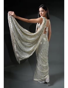 Sari KV Premium Luxe con Lentejuelas y Blusa sin Coser - Product Image 6