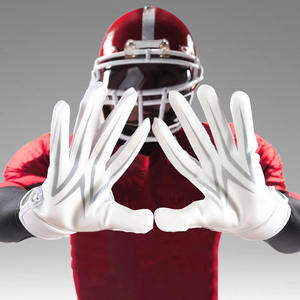 White Embossed Outdoor Sports Gloves Breathable Popular Style Football Equipment - Product Image 2
