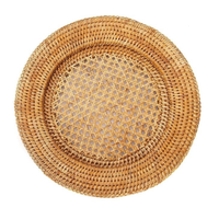 Assiette de Présentation en Rotin Naturel Tressé à la Main, Écologique, Motif Végétal, Design Moderne, Vaisselle Durable pour la Table – Vente en Gros à Prix Abordable