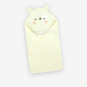 Serviette à capuche pour nouveau-né ALB13 Premium, couleur unie, 100% coton biologique, tissu tricoté à haute absorption, utilisation en chambre, Dokma Vietnam - Product Image 2