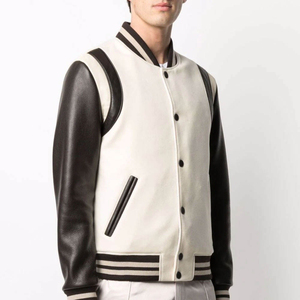 Varsity Jacket With Customizable <b>Logos</b> Premium Cotton Blend Design Perfect For Sports Teams And University Fashion winter jacket - Product Image 3