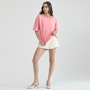 เสื้อยืดคอกลมผู้หญิง ผ้าฝ้าย 100% ตกแต่งด้วยผ้าแอพลิเคชั่น เนื้อผ้าระบายอากาศ แขนสั้น สวมใส่สบาย เหมาะสำหรับฤดูร้อน - Product Image 2