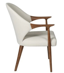Modern Solid Wood <b>Dining</b> <b>Chair</b> Upholstered Faux Leather Seat Back Midcentury Design for Home <b>Dining</b> Use - Product Image 3