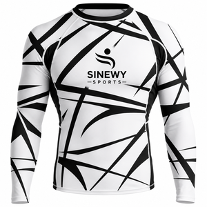 SINEWY SPORTS Men's Long Sleeve Rash Guard Full Sleeve Sublimation Print Quick Dry Spandex Polyester <b>Compression</b> <b>Shirt</b> - Product Image 1