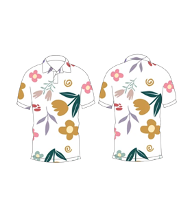 Men’s <b>White</b> Retro Floral Print <b>Polo</b> Shirt Casual Short Sleeve Summer Collared Fashion Golf T Shirt - Product Image 3