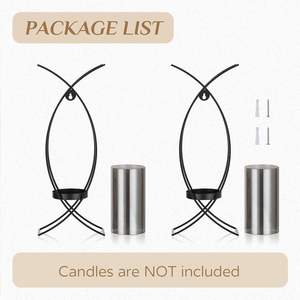 Appliques murales décoratives en fer forgé pour bougies, style moderne, à deux supports, pour cheminée, cuisine, salle à manger - Product Image 6