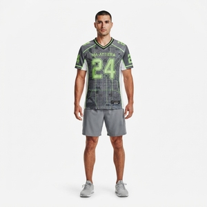 Maillot de football américain personnalisé pour homme, uniforme de football sublimé avec impression de carte de ville, vêtements de sport à manches courtes, tenue d'équipe professionnelle - Product Image 4