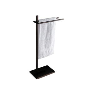 Porte-serviettes mural double en acier inoxydable, finition brossée, moderne, pour salle de bain, support fixe pour serviettes de bain - Product Image 4