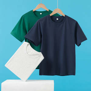 T-shirts à manches courtes pour hommes, 100% coton, coupe ample, couleurs personnalisables, anti-boulochage, respirants, style décontracté, service OEM - Product Image 3