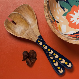 ช้อน/ส้อมไม้เคลือบลายพิมพ์ ชุดช้อนเสิร์ฟอาหาร ช้อนสลัด งานฝีมือ ช้อนสลัดไม้คุณภาพสูง - Product Image 5
