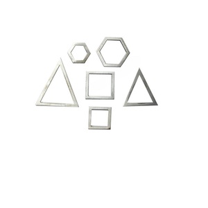 Entretoises géométriques en métal pour la fabrication de bijoux DIY, formes en acier inoxydable, tailles assorties, lot en sachet - Product Image 3