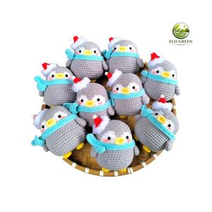 Handmade Crochet Xmas Stuffed Plush Toys Santa Claus Christmas Tree Reindeer Snowman Gift Keychain Set - Product Image 6