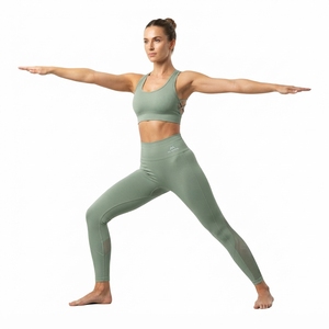 Conjunto Deportivo de Dos Piezas para Mujer, Sujetador Deportivo Acanalado y Leggings de Cintura Alta, Ropa Deportiva sin Costuras para Yoga y Fitness - Product Image 4