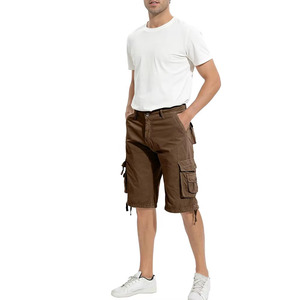 Vente en gros de shorts cargo Offre Spéciale sangle style Streetwear séchage rapide 5 entrejambe logo personnalisé été short cargo uni multi-poches - Product Image 2