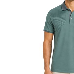 Polo Personalizado para Hombre en Verde Salvia y Gris Carbón, Manga Corta, Ropa Casual de Golf, Marca Privada OEM, Uniforme Transpirable al por Mayor - Product Image 3