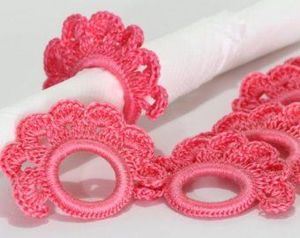 Handmade <b>Crochet</b> Napkin Ring <b>Set</b> with Elegant Macrame Design for Dining Table Decoration Wedding Events Home Kitchen Decor - Product Image 3