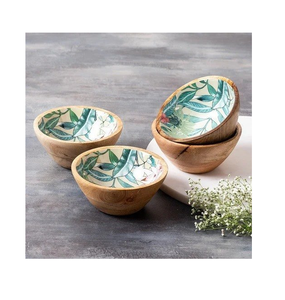 Enamel Printed Wood Bowl Snack Bowl For Party Food Presentation New Design Restaurant Soup Serving Bowl - Product Image 3