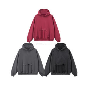 Sweat à capuche en coton épais avec logo personnalisé pour hommes, sweat à capuche uni 420 coton GSM épais et lourd vierge 100% sweats à capuche en coton - Product Image 2