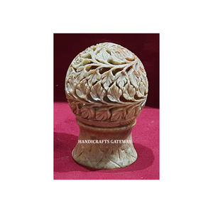 Bougie chauffe-plat en stéatite naturelle support de forme ronde sculpture à la main Design moderne utilisé pour la décoration d'éclairage Diwali - Product Image 5