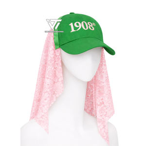 Alfa Griega al por Mayor |   Kapa |   Alfa |   Gorra de Béisbol Bordada con Velo de Encaje de la Hermandad AKA, Accesorios Griegos - Product Image 1