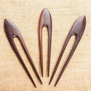 Horquillas de Madera con Diseño de Búho y Flor, Horquillas de Madera Natural de Dos Puntas para Moños de Cabello Grueso - Product Image 2