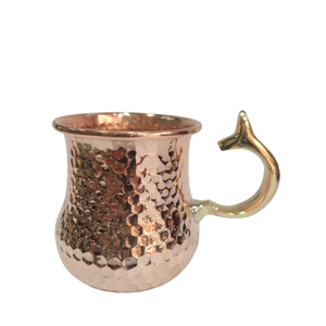 Excellent Quality Pure <b>Copper</b> Hammered Mug With Handle Solid <b>Copper</b> Drinking <b>Cup</b> Barware Accessory For Bar Or Home Factory Price - Product Image 1