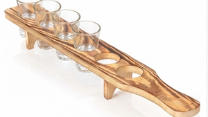 Elegante Soporte de Madera para Vasos de Chupito, Rectangular, Hecho a Mano, Estilo Rústico, de Una Sola Capa, para Bar y Cocina - Product Image 4