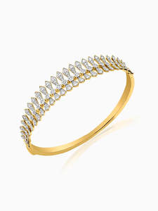 Bracelet jonc en argent sterling avec diamants de laboratoire, couleur DEF, clarté VVS VS, 14 grammes, Vala Brothers BR-12, tendance pour femmes, vente en gros - Product Image 4
