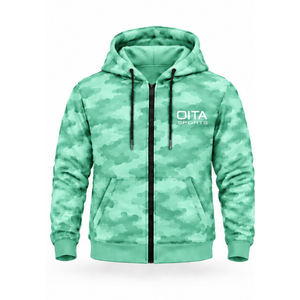 Mint Green Camo <b>Tracksuit</b> Unisex Zip Up Hoodie Jogger Pants Set Custom <b>Camouflage</b> Sportswear Athletic Training Casual Outfit - Product Image 1