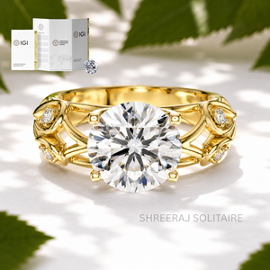 3 Carat Round Lab Grown Diamond Nature Inspired <b>Celtic</b> Knot Engagement <b>Ring</b> | IGI Certified CVD Diamond <b>Ring</b> in 14K Solid Gold - Product Image 1