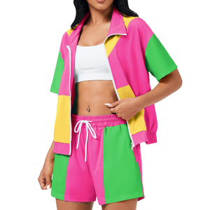 Conjunto de Pantalones Cortos y Chaqueta Cortavientos para Mujer, Diseño Más Popular, Ropa Urbana de Alta Demanda, Logotipo Personalizado - Product Image 2