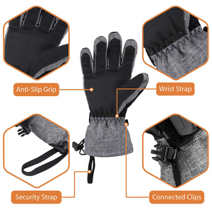 Guantes de esquí para todo tipo de clima, manoplas de nieve profesionales impermeables con aislamiento térmico, equipo duradero para deportes de montaña en invierno - Product Image 2