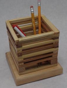 Handmade Natural Wooden <b>Pen</b> Holder, Rustic Wood Desk <b>Organizer</b> for <b>Pens</b>, Pencils, Office Supplies, Study Table and Home - Product Image 2