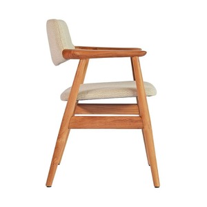 Contemporary Wooden <b>Lounge</b> Chair with Curved Armrest and Cushioned Seat for Premium Comfort - Product Image 6