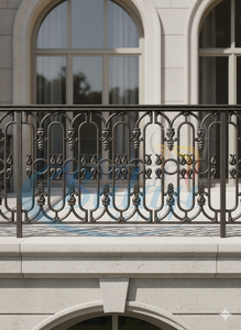 Highly Polished Modern Grey Cast Iron Frameless <b>Adjustable</b> Balcony Grills Strong Load Bearing Rust Resistant UV Protected Water - Product Image 1