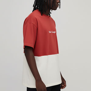 T-shirt Homme Oversize Streetwear à Manches Longues Col Rond en Coton Jersey Tricoté avec Logo Frontal Tissu 320g Haut d'Été - Product Image 3