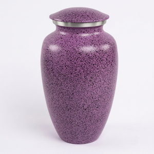 <b>Large</b> Blue Metal Cremation Urn For Human Ashes Elegant Speckled Aluminum Funeral Memorial <b>Jar</b> Pot With Silver Trim Burial Urn - Product Image 6