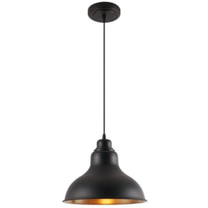 Mini-luminaire suspendu moderne en fer avec finition laiton antique et bande d'accentuation noire, idéal pour l'éclairage des îlots de cuisine et des salles à manger - Product Image 6