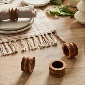 Anillos de Servilleta de Madera Rústicos Estilo Granja, Accesorios Decorativos Hechos a Mano para Mesas de Restaurantes y Hoteles - Product Image 2