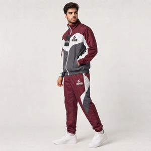 Ensemble de survêtement coupe-vent pour homme : veste zippée et pantalon de jogging – Tenue de sport deux pièces confortable pour l'extérieur - Product Image 5
