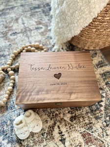Personalized Baby <b>Memory</b> <b>Box</b> Custom Wooden Keepsake <b>Box</b> Eco Friendly Luxury Baby Shower Gift for New Mom and Baby - Product Image 1