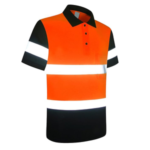 New Customizable Hi Vis Class 3 Polyester T-shirt Reflective Safety Workwear High Visibility Black Long Shirt - Product Image 3