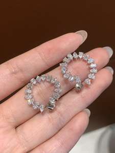 Pendientes de Diamantes de Lujo con Certificación IGI, Color D E F, Claridad VVS VS, Oro, Oro Rosa, Oro Blanco, Plata, para Mujer, para Fiestas - Product Image 5