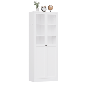 Armadio da Cucina in Metallo Resistente da 72 Pollici con Ripiani Alti Regolabili, Montaggio Senza Attrezzi, Organizzatore Pratico per lo Stoccaggio - Product Image 6