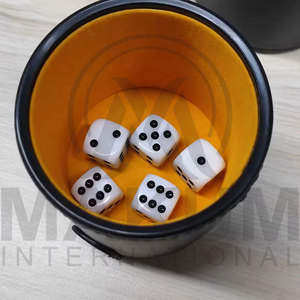 Best Selling Custom Handmade Eco-Friendly Durable Pu Leather Sport Theme <b>Dice</b> Shaker Cup for Parties - Product Image 3
