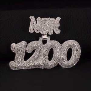 Colgante Personalizado con Nombre, Número o Letra en Diamantes, Chapado en Oro sobre Plata de Ley 925, Joyería HipHop para Raperos, Regalo Brillante - Product Image 1