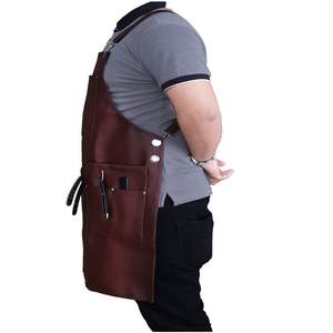 Delantal de Cuero sin Mangas para Barbero, con Bolsillos Delanteros, Personalizable, Ropa de Trabajo Suave, Uso Diario en Salón, Duradero, Fácil de Limpiar - Product Image 6