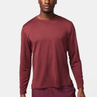 T-shirts pour hommes à manches longues en jersey 100% coton, design vierge imprimé avec logo personnalisé - Écologiques et à séchage rapide