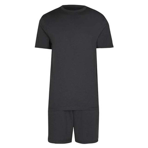 Ensemble T-shirt et short de sport respirant gris foncé pour homme, élégant, confortable et personnalisé, style urbain, avec design - Product Image 5