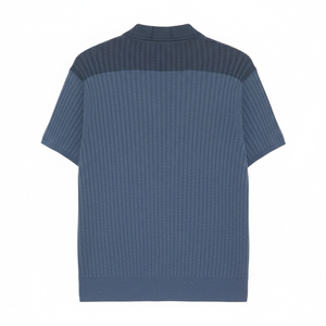 Chemises décontractées pour hommes, best-seller 2026, en coton tissé uni 100% avec col zippé, 220g, manches courtes, coupe ajustée - Product Image 2